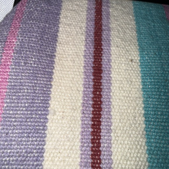 Anthropologie Multicolored Striped Small Kisslock Coin Pouch Wallet Bag Cotton - Picture 10 of 11